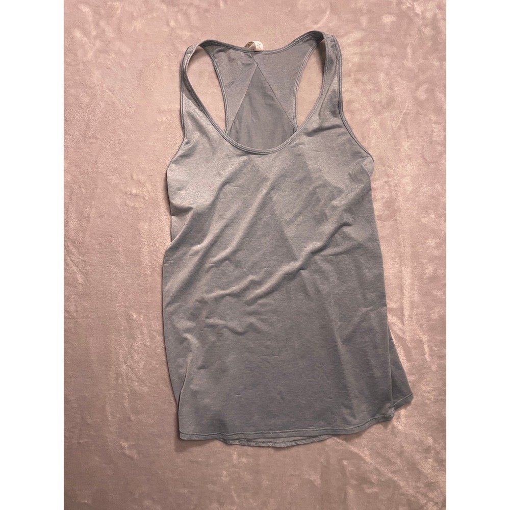 Lululemon All Tied Up Tank Top SZ 6 Gray/Blue Heathered Racerback Yoga Gym Shirt